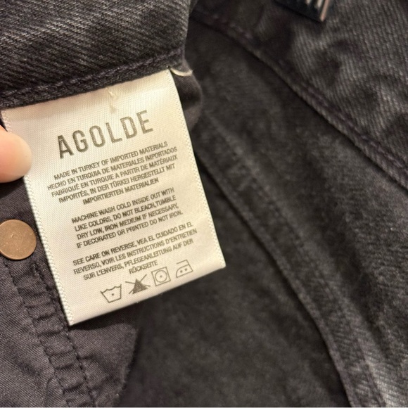 AGOLDE Dee Black Jean Shorts Womens Size 25 - Picture 9 of 11